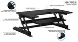 Mount-It! MI-7926 Standing Desk Converter With Gas Spring Riser, 26"H x 41"W x 9-3/4"D, Black