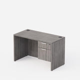 Sheridan Gen2 Agent Desk with Locking Hanging Box/File Pedestal Drawers, 48"Wide x 24"D, Stone Gray
