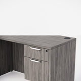 Sheridan Gen2 Agent Desk with Locking Hanging Box/File Pedestal Drawers, 48"Wide x 24"D, Stone Gray