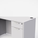 Sheridan Gen2 Agent Desk with Locking Hanging Box/File Pedestal Drawers, 48"Wide x 24"D, Pure White