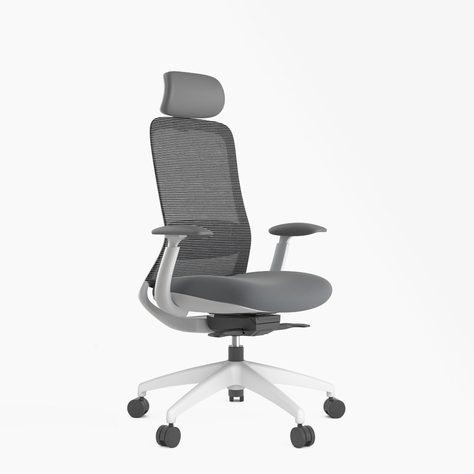 Stella Executive Ergonomic High-back Mesh Chair with Headrest, Dark Gray