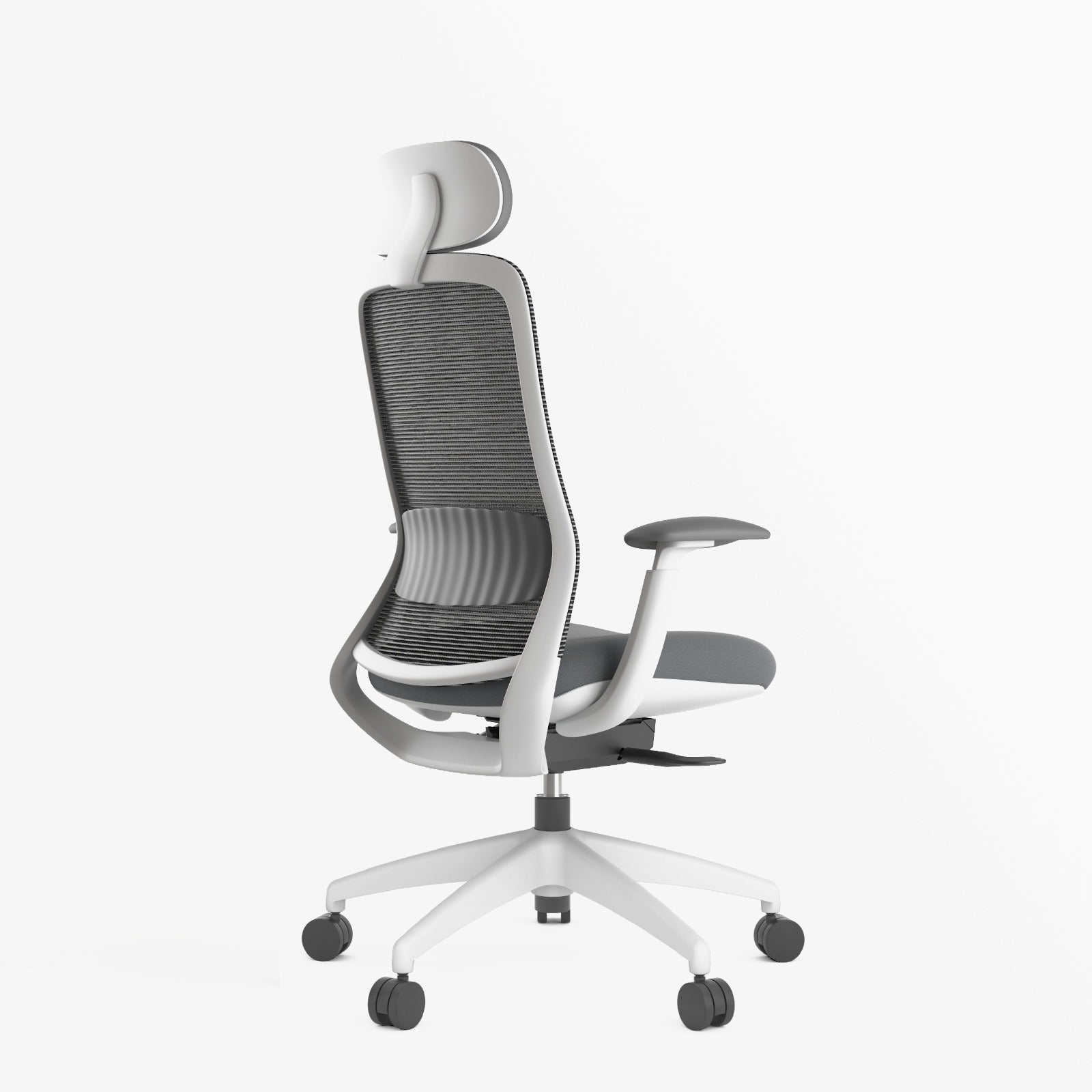 Stella Executive Ergonomic High-back Mesh Chair with Headrest, Dark Gray