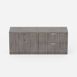 Sheridan Credenza 72"W x 22"D Combo 2-Drawer Lateral File & 2-Doors Storage Cabinet - Stone Gray