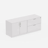 Sheridan Credenza 72"W x 22"D Combo 2-Drawer Lateral File & 2-Doors Storage Cabinet - White