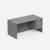 Sheridan Straight Desk 60"W x 30"D with Hanging Box/File Pedestal - Stone Gray