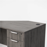 Sheridan Straight Desk 60"W x 30"D with Hanging Box/File Pedestal - Stone Gray