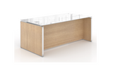 Chiarezza Freestanding Executive Desk Blanc de Gris with Glass Top