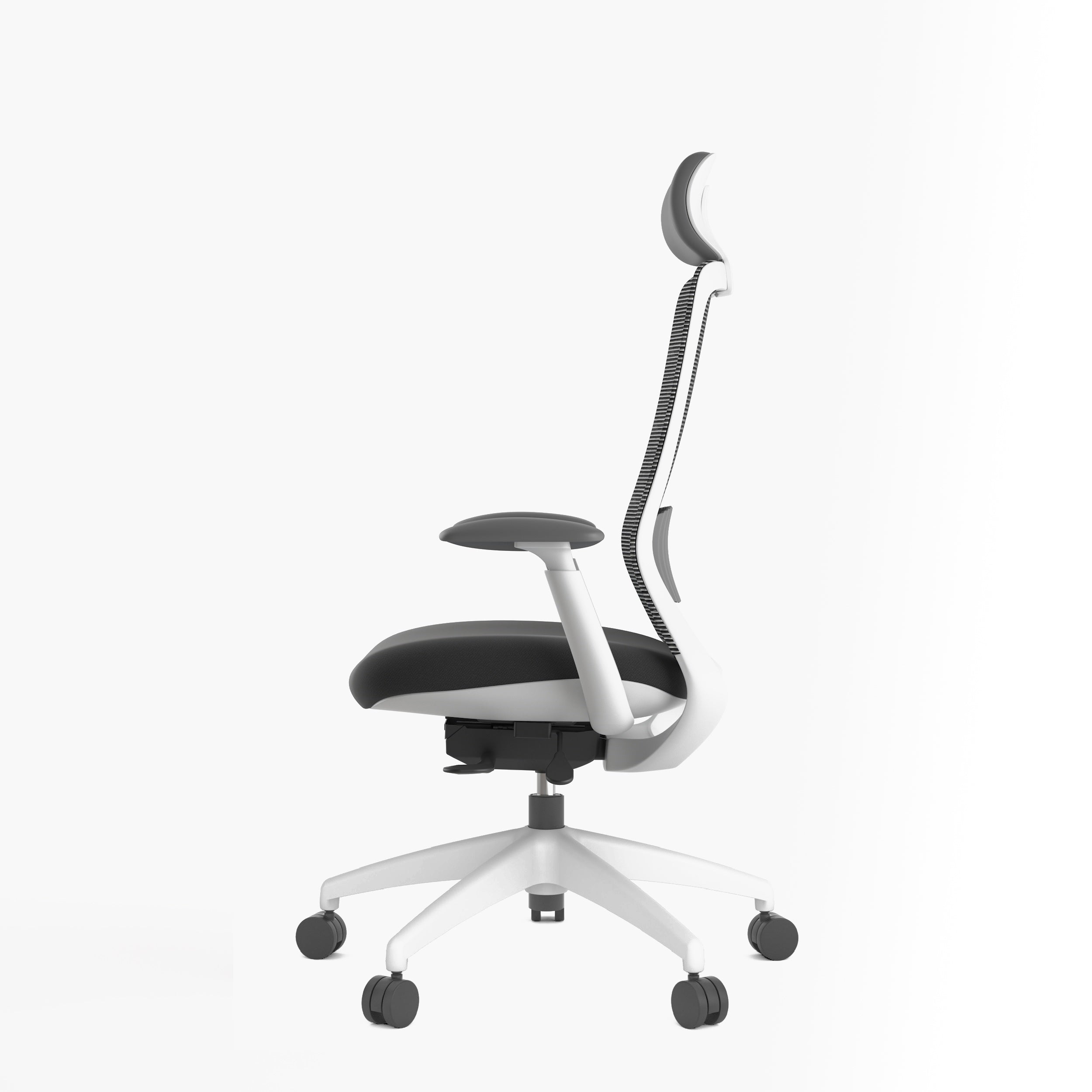 Stella Executive Ergonomic High-back Mesh Chair with Headrest, Dark Gray