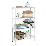 Wire Shelving, 4 Shelves, 54"H x 36"W x 14"D, White