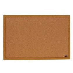 (Scratch & Dent) FORAY Outlet Cork Bulletin Board, Oak Finish Frame, 72