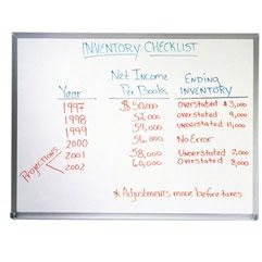 (Scratch & Dent) OF4S Quartet Magnet-Compatible Dry-Erase Board With Aluminum Frame, 48'' x 72'', White Board, Silver Frame