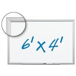 (Scratch & Dent) OF4S 3M Porcelain Magnetic Dry-Erase Board, Aluminum Frame, Silver, 72