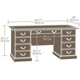 Sauder Outlet Heritage Hill 65"W Double-Pedestal Desk, Classic Cherry