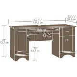 (Scratch and Dent) Realspace Outlet Dawson 60"W Computer Desk, Cinnamon Cherry