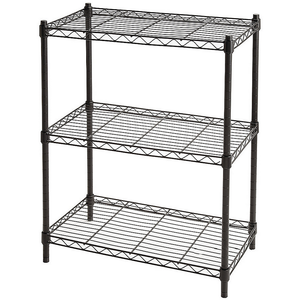 Realspace Outlet Wire Shelving, 3-Shelves, 30"H x 23"W x 13"D, Black