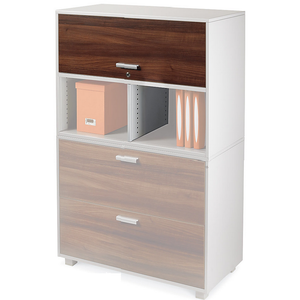 WorkPro Outlet ModOffice Cabinet Door With Divider, 12 5/8"H x 34 1/2"W x 3/4"D, Gray