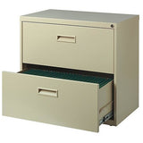(Scratch & Dent) Realspace Outlet SOHO 30"W Metal Lateral 2-Drawer File Cabinet, Putty