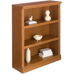 Realspace Premium Bookcase, 3-Shelf, 44 1/8"H x 35 3/8"W x 13 5/8"D, Carolina Oak