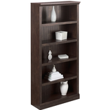 Realspace Premium Outlet Wide Bookcase, 5-Shelf, 72 1/8"H x 35 3/8"W x 13 5/8"D, Antiqued Black
