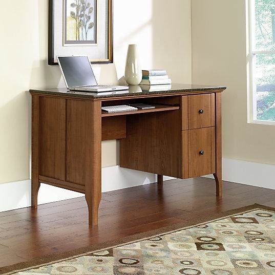 (Scratch & Dent) Sauder Outlet Appleton Faux Marble Top Computer Desk, Sand Pear