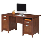 Realspace Marbury Outlet Collection Executive Desk, 29 1/3"H x 60"W x 29 1/2"D, Auburn Brown