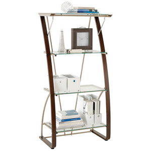 Realspace Outlet Merido Bookcase, 60"H x 30"W x 18"D, Espresso/Silver