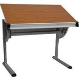 (Scratch & Dent) Flash Furniture Adjustable Drawing And Drafting Table, Pewter