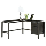(Scratch & Dent) Realspace Outlet Lake Point L Desk, 29"H x 56"W x 56"D, Black