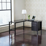 (Scratch & Dent) Realspace Outlet Lake Point L Desk, 29"H x 56"W x 56"D, Black