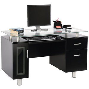 Brenton Studio Sutton Outlet Executive Desk, 30"H x 50"W x 23 3/4"D, Black