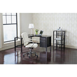 Realspace Outlet Lake Point 38"H 3-Shelf Glass/Metal Bookcase, Black