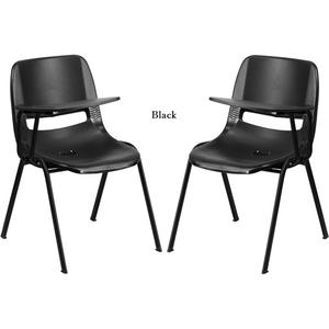 Ergonomic Shell Chair with Left or Right Handed Flip-Up Tablet Arm