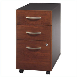 Bush Business Furniture Components 3-Drawer Mobile File Cabinet, Hansen Cherry/Graphite Gray
