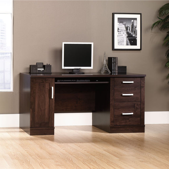 Sauder Outlet Office Port Computer Credenza, Dark Alder