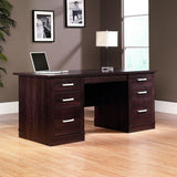 (Scratch and Dent) Sauder Outlet Office Port 66"W Executive Desk, Dark Alder