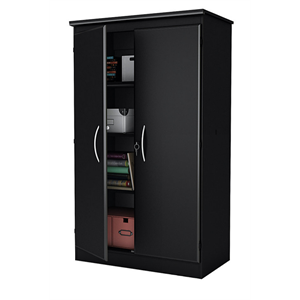South Shore Morgan Storage Armoire, Pure Black