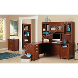 Realspace Marbury Outlet L-Shaped Desk, 29 1/3"H x 70 7/8"W x 70 7/8"D, Auburn Brown