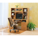 Realspace Outlet Landon 56"W Desk With Hutch, Oak