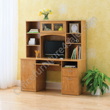 Realspace Outlet Landon 56"W Desk With Hutch, Oak
