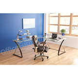 Realspace Outlet Merido Main Desk, 36"H x 55"W x 28.35"D, Espresso/Silver