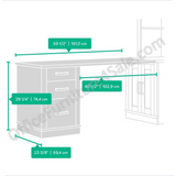 Sauder Outlet Office Port Collection, Library Return, 29 1/2"H x 59 1/2"W x 23 3/8"D, Dark Alder