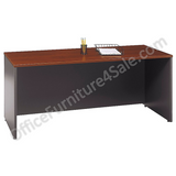 Bush Business Furniture Outlet Components Credenza Desk 72"W x 24"D, Hansen Cherry/Graphite Gray