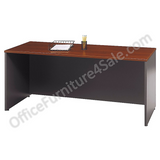 Bush Business Furniture Outlet Components Credenza Desk 72"W x 24"D, Hansen Cherry/Graphite Gray