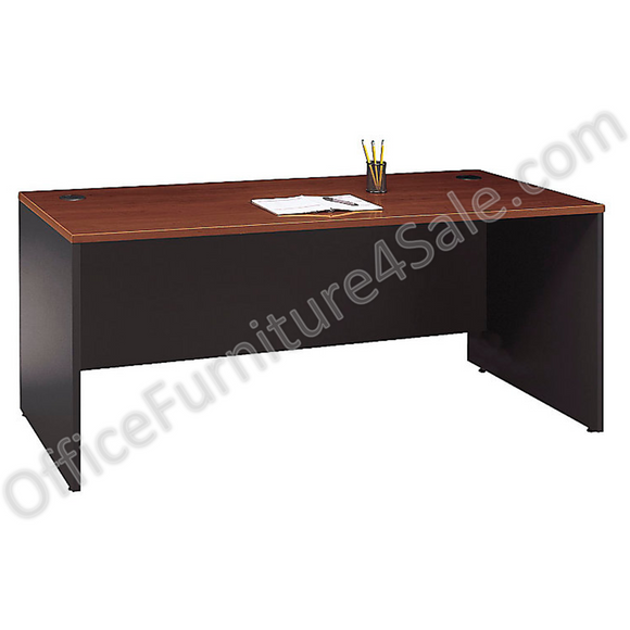 (Scratch and Dent) Bush Outlet Components Manager's Desk, 29 3/4''H x 71''W x 29 3/8''D, Hansen Cherry/Graphite Gray