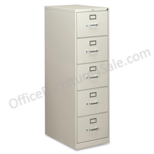 HON Outlet 310-Series 5-Drawer Legal File, Light Gray