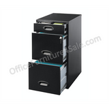 (Scratch & Dent) Realspace Outlet SOHO 18"D 3-Drawer Metal Vertical File Cabinet, Black