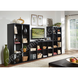 Brenton Outlet Studio 8-Cube Bookcase, 27.4"W x 52.36"H x 14.96"D, Black