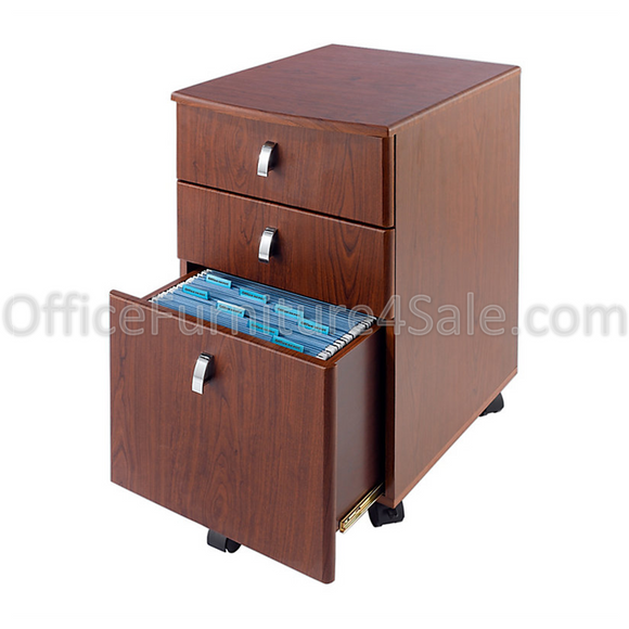 (Scratch and Dent) Realspace Outlet Mezza Mobile File, 28 1/2''H x 15''W x 19''D, Cherry With Chrome Finish