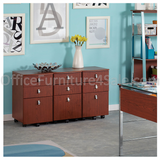 (Scratch and Dent) Realspace Outlet Mezza Mobile File, 28 1/2''H x 15''W x 19''D, Cherry With Chrome Finish