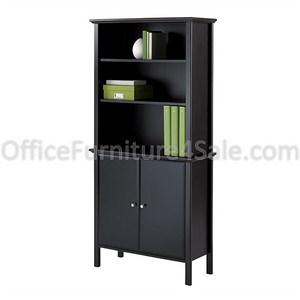 Realspace Chase Outlet Bookcase With Doors, 63"H x 30"W x 12"D, Dark Chestnut